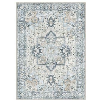 GENIMO Vintage Medallion Print Washable Doormat Low Pile Non-Slip