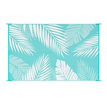 GENIMO Waterproof Reversible Outdoor Rug, Double-Sided Palm Leaf Plastic Straw Design