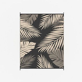 GENIMO Waterproof Reversible Outdoor Rug, Double-Sided Palm Leaf Plastic Straw Design
