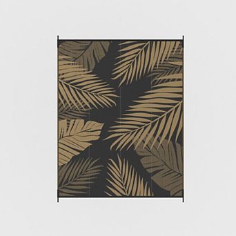 GENIMO Waterproof Reversible Outdoor Rug, Double-Sided Palm Leaf Plastic Straw Design
