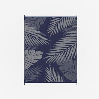 GENIMO Waterproof Reversible Outdoor Rug, Double-Sided Palm Leaf Plastic Straw Design