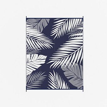 GENIMO Waterproof Reversible Outdoor Rug, Double-Sided Palm Leaf Plastic Straw Design
