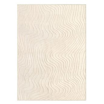 GENIMO Machine Washable 3D Modern Arch Area Rug High-Low Pile, Non-Slip