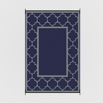 GENIMO Waterproof Reversible Outdoor Rug Printed Design, Plastic Straw