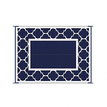 GENIMO Waterproof Reversible Outdoor Rug Printed Design, Plastic Straw