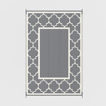 GENIMO Waterproof Reversible Outdoor Rug Printed Design, Plastic Straw