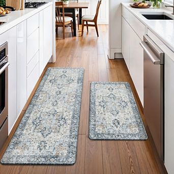 GENIMO 2 pc Kitchen Runner Set , Non-Slip, Washable, Waterproof