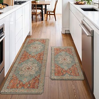 GENIMO 2 pc Kitchen Runner Set , Non-Slip, Washable, Waterproof