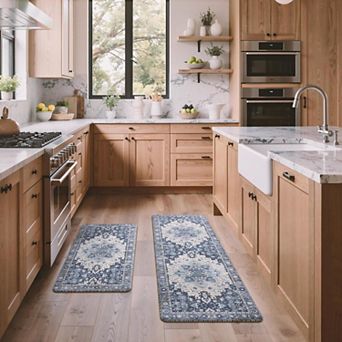 GENIMO 2 pc Kitchen Runner Set , Non-Slip, Washable, Waterproof