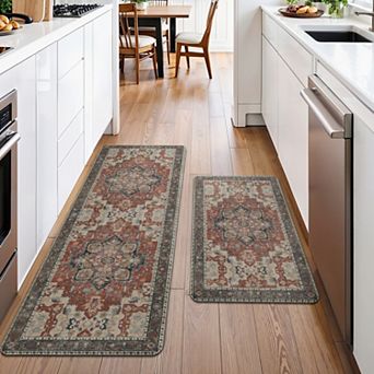 GENIMO 2 pc Kitchen Runner Set , Non-Slip, Washable, Waterproof