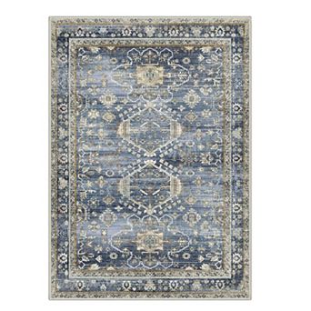 GENIMO Area Rug Machine Washable Non Slip Low Pile Lightweight Indoor Rug for Living Room Bedroom