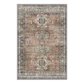 GENIMO Area Rug Machine Washable Non Slip Low Pile Lightweight Indoor Rug for Living Room Bedroom