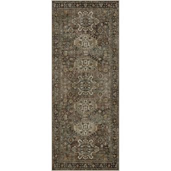 GENIMO Machine Washable Vintage Print Doormat Non-Slip, Low Pile, Ultra Thin