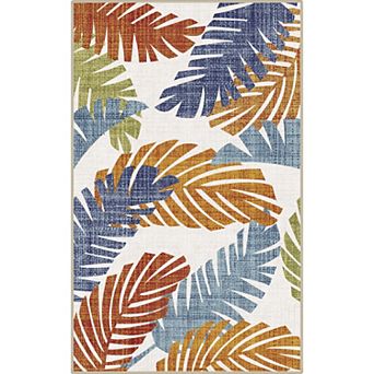 GENIMO Waterproof Leaf Indoor Outdoor Rug Non-Shedding, Easy-Care
