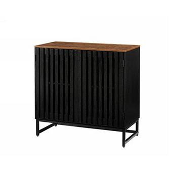 Storage Cabinet with Slatted Grille Striped Door