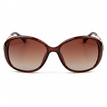 Oversized Cat-Eye Frame Sunglasses with Gradient Lenses and Elegant Temple Detail