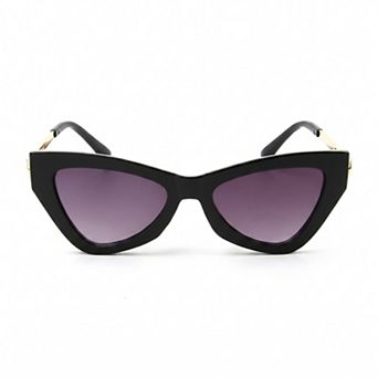 Cat-Eye Fashion Sunglasses with Lightweight Metal Arms and Gradient Lenses