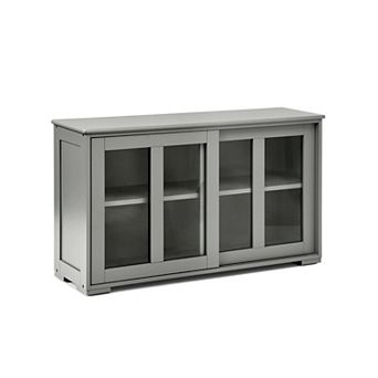 Gray Sideboard Buffet Cabinet with Sliding Door