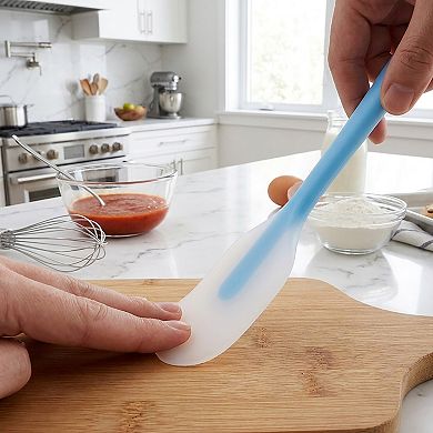 3-Piece Silicone Spatula Set with Handle, Flexible and Durable Kitchen Tools for Cooking and Baking