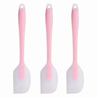 3 pc Silicone Spatula Set with Handle, Flexible and Durable Kitchen Tools for Cooking and Baking
