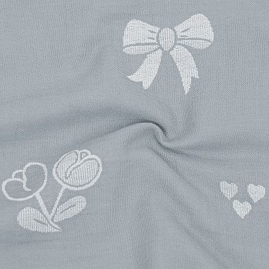 2-Piece Cotton Pillowcases with Bow and Tulip Print Design for Bedroom, Soft and Cozy Bedding Set