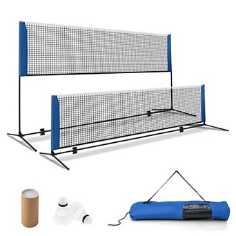 10FT Adjustable Badminton Net Set with Carry Bag for Indoor Outdoor Play