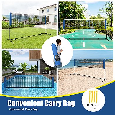 10FT Adjustable Badminton Net Set with Carry Bag for Indoor Outdoor Play