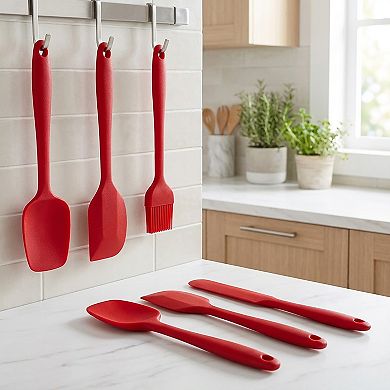 7-Piece Silicone Spatula Set with Handles, Flexible and Durable Kitchen Tools