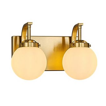 ZLAIQB 2-Light Modern Glass Globe Bathroom Wall Sconce