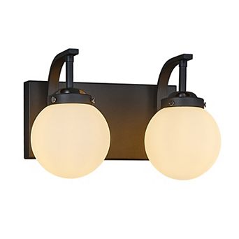 ZLAIQB 11.81"2-Light Modern Glass Globe Bathroom Wall Sconce