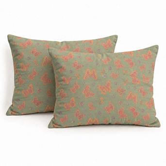 2 pc Cotton Pillowcases with Vibrant Butterfly Print Design Soft and Comfortable Bedding Set