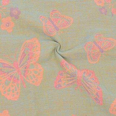 2-Piece Cotton Pillowcases with Vibrant Butterfly Print Design Soft and Comfortable Bedding Set