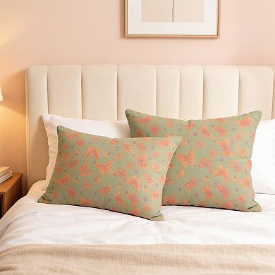 2-Piece Cotton Pillowcases with Vibrant Butterfly Print Design Soft and Comfortable Bedding Set