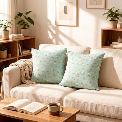 2-Piece Cotton Pillowcases with Cherry Print Design for Bedroom, Soft and Cozy Bedding Set