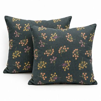 2 pc Cotton Pillowcases with Floral Print Design for Bedroom, Soft and Cozy Bedding Set