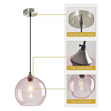 ZLAIQB 1-Light 2Pack Milky Luster Glass Modern Globe Pendant 9.84in Pendant Light