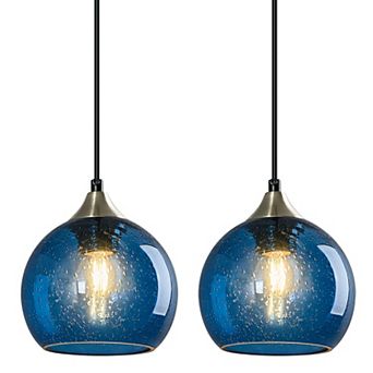 ZLAIQB 1-Light 2Pack Milky Luster Glass Modern Globe Pendant 9.84 in Pendant Light