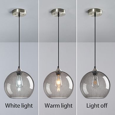ZLAIQB 1-Light Pink Glass Modern Globe Pendant 9.84in Pendant Light