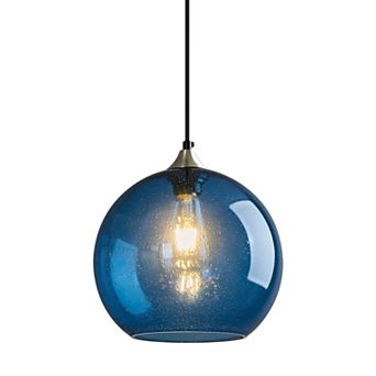 ZLAIQB 1-Light Pink Glass Modern Globe Pendant 9.84 in Pendant Light