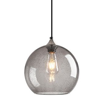 ZLAIQB 1-Light Pink Glass Modern Globe Pendant 9.84 in Pendant Light
