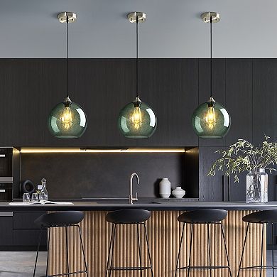 ZLAIQB 1-Light 3Pack Milky Luster Glass Modern Globe Pendant 9.84in Pendant Light