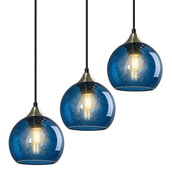ZLAIQB 1-Light 3Pack Milky Luster Glass Modern Globe Pendant 9.84 in Pendant Light