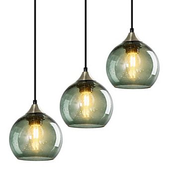 ZLAIQB 1-Light 3Pack Modern Glass Globe 9.84" Pendant Light