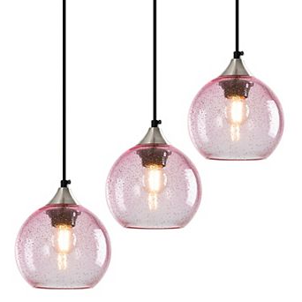 ZLAIQB 1-Light 3Pack Modern Glass Globe 9.84" Pendant Light