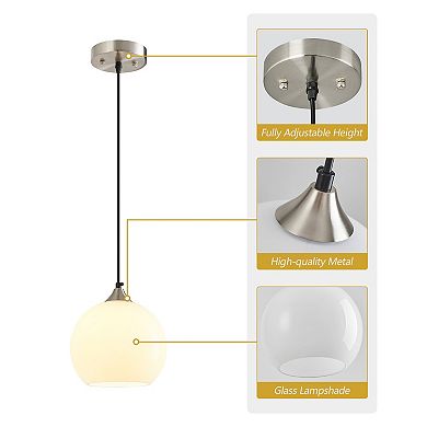ZLAIQB 1-Light 2Pack Light Blue Glass Modern Globe Pendant 7.87in Pendant Light
