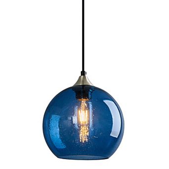 ZLAIQB 1-Light Amber Glass Modern Globe Pendant 7.87 in Pendant Light