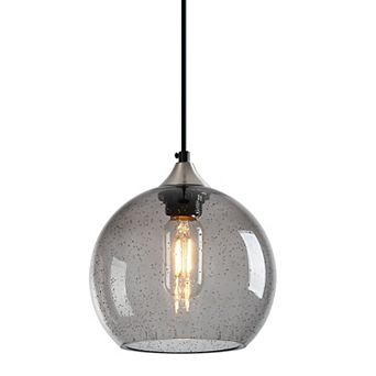 ZLAIQB 1-Light Amber Glass Modern Globe Pendant 7.87 in Pendant Light