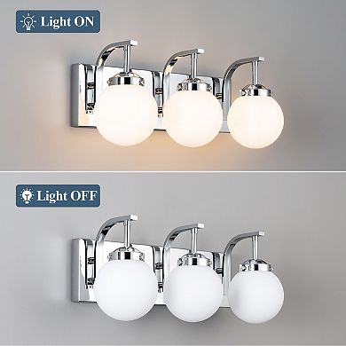 ZLAIQB 3-Light Gold Modern Glass Bathroom Wall Sconce