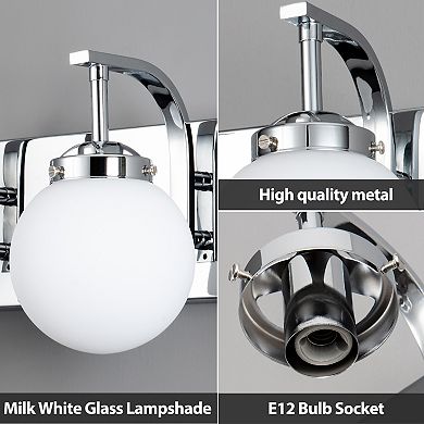 ZLAIQB 3-Light Gold Modern Glass Bathroom Wall Sconce
