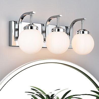 ZLAIQB 3-Light Gold Modern Glass Bathroom Wall Sconce